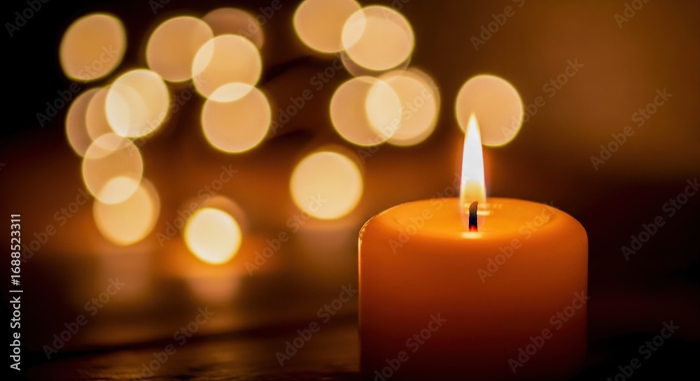 Fototapeta premium warm candlelight with glowing flames in relaxing ambience