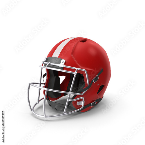 Red American football helmet isolated on transparent background