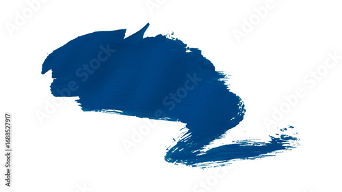 Blue watercolor composition on transparent background. Hand drawn brush strokes and texture. Abstract brush strokes. Liquid ink pattern.