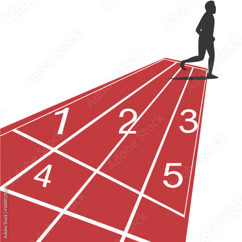  simple illustration of a hopscotch court with yellow rectangles outlined in black, numbered 1, 3, and 5 in bold black font. The numbers are placed inside rectangular boxes, aligned in a vertical pe