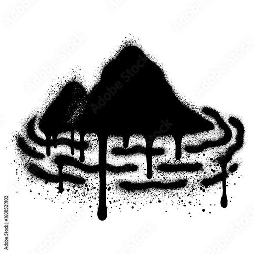 Tropical island summer resort vector cartoon illustration in graffiti style