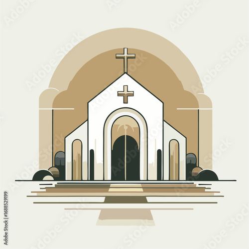 Modern Christian Church with a Minimalist and Symmetrical Design