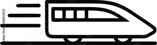 High speed realistic modern train locomotive on railroad vector design 