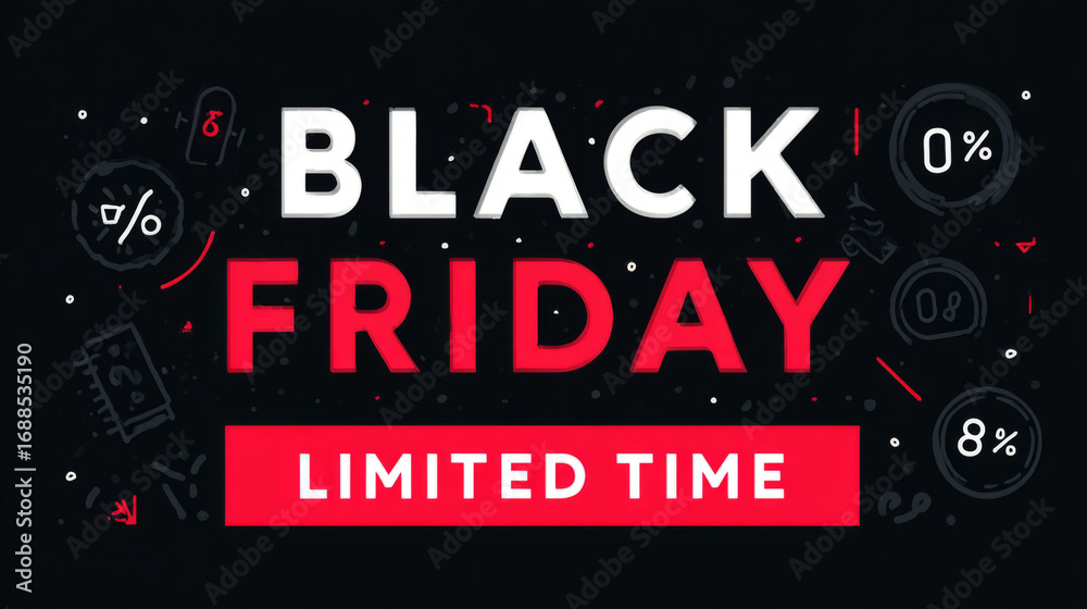 Fototapeta premium Black Friday Sale Banners with Limited Time Offer