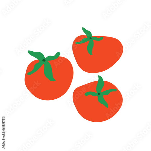 Tomato Fruit Vector, Colorful Healthy Food.