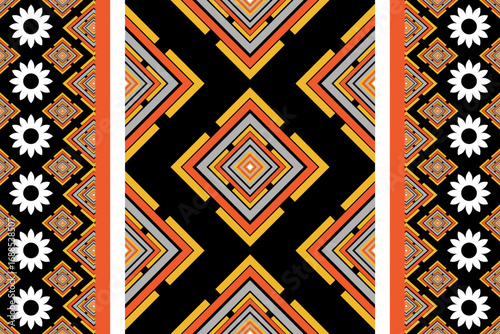 Geometric patterns with simple shapes. Tribal and ethnic fabrics. African, American, Mexican, Indian styles. Simple geometric pattern elements are best used in web design, business textile printing.