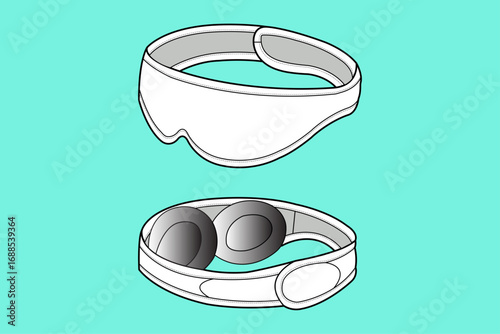 Relaxation Sleeping Mask Fashion Vector Illustration Flat Sketch CAD Template.