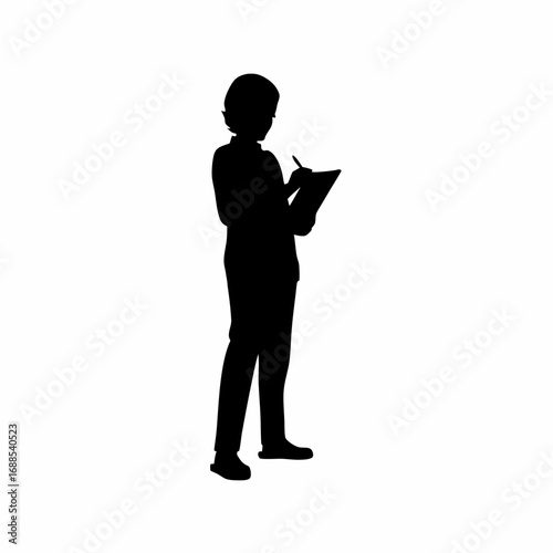 Silhouette of healthcare professional documenting patient dialysis treatment