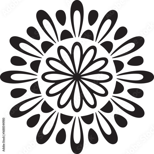 Abstract Floral Ornament Vector Illustration for Decoration and Backgrounds with Radial Design