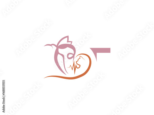 ector logo design for veterinary care and pet shop featuring a stylized cat and dog with a medical heartbeat line. Symbol of animal health, veterinary clinic, pet hospital, and pet care services. t