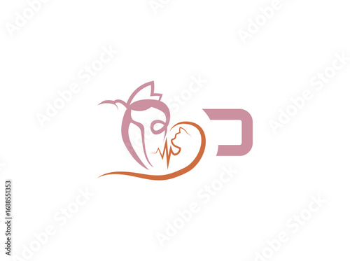ector logo design for veterinary care and pet shop featuring a stylized cat and dog with a medical heartbeat line. Symbol of animal health, veterinary clinic, pet hospital, and pet care services. p
