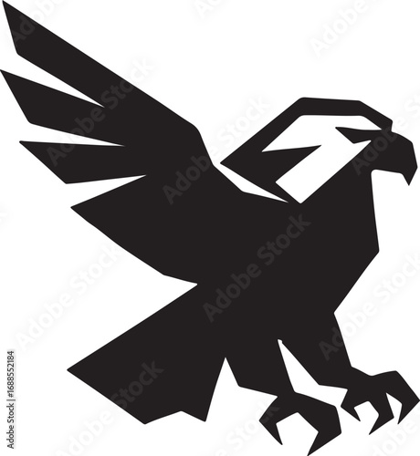 Side view of eagle landing - geometric design