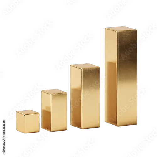 Gold bar graph, ascending