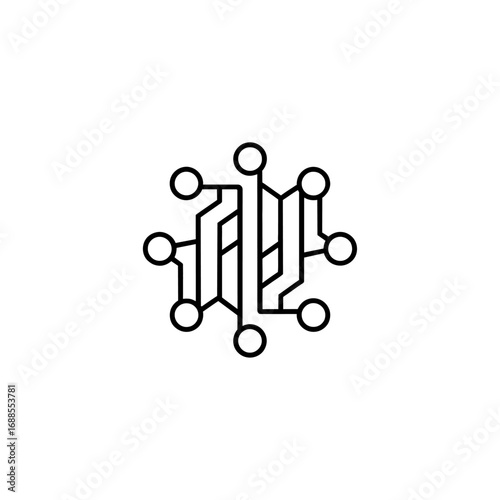 Abstract neural network connection system technology icon symbol