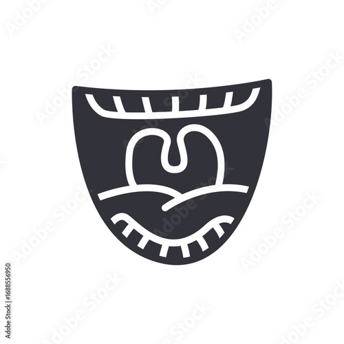 Simplified Mouth Expression With Tongue Illustration On Transparent Backdrop Depicting Communication