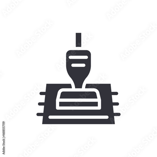 Stylized Geometric Depiction Of A Vertical Grinder Machine With A Detailed Platform