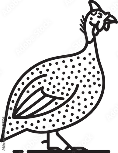 Guinea Fowl Line Icon