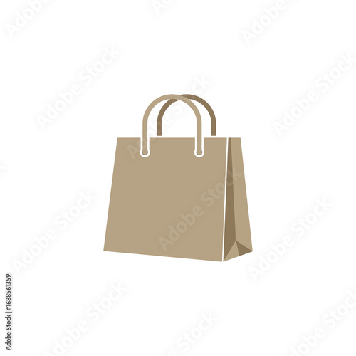 Vector illustration of sustainable shopping bag for eco-friendly lifestyle and retail branding concepts. Isolated on a clean background.