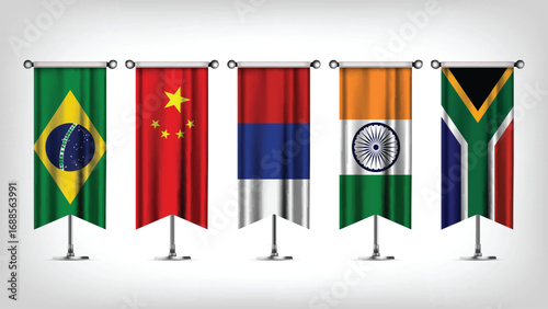 Illustration Vector Featuring Russia, Brazil, India, Brazil and South Africa Identities
