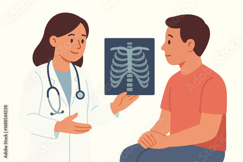 Doctor Explaining X-ray to Patient Medical Consultation