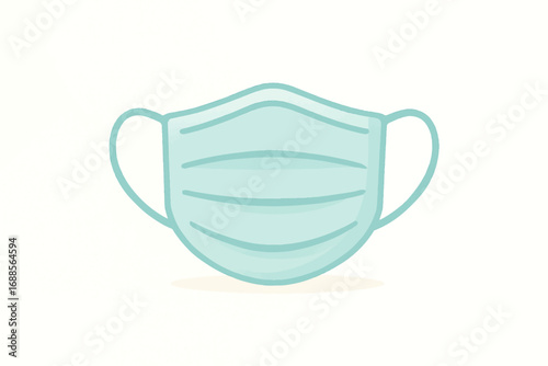 Blue Surgical Face Mask Vector Icon for Health Protection