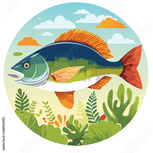 a fish swimming in the lights