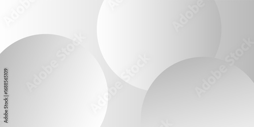 A minimalist abstract background featuring overlapping curves and circular shapes in various shades of gray, creating a smooth gradient and subtle depth