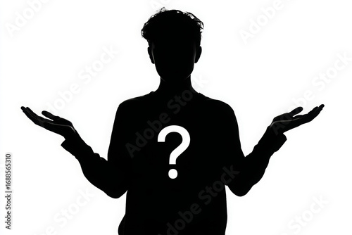 Silhouette of a Person with a Question Mark

