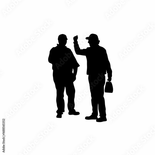 Silhouette of diverse workers joyfully picking grapes together