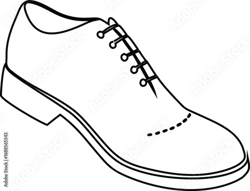 Clean outline vector icon of a man’s shoe, great for minimal fashion logos, branding, and footwear advertising graphics.