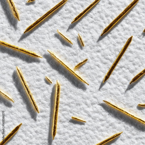 Wallpaper Mural Gold rods arranged in a pattern on a white surface Torontodigital.ca