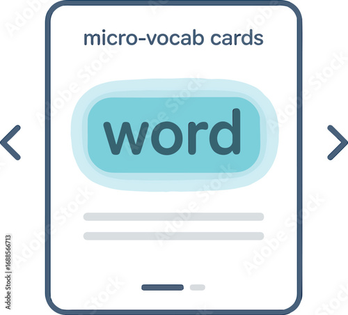 Swipe-through micro-vocab cards Illustration