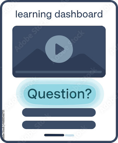 Flash video clip snippet with quiz overlay Illustration