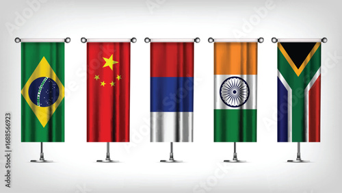 Illustration Vector Featuring Russia, Brazil, India, Brazil and South Africa Identities