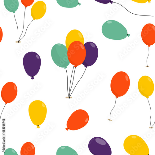 Birthday Balloon Seamless Pattern for Celebration and Festive Design