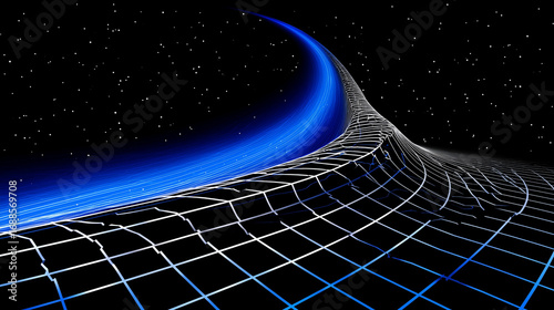 Quantum sperm cells navigating warped spacetime, their trails defying gravitational laws.