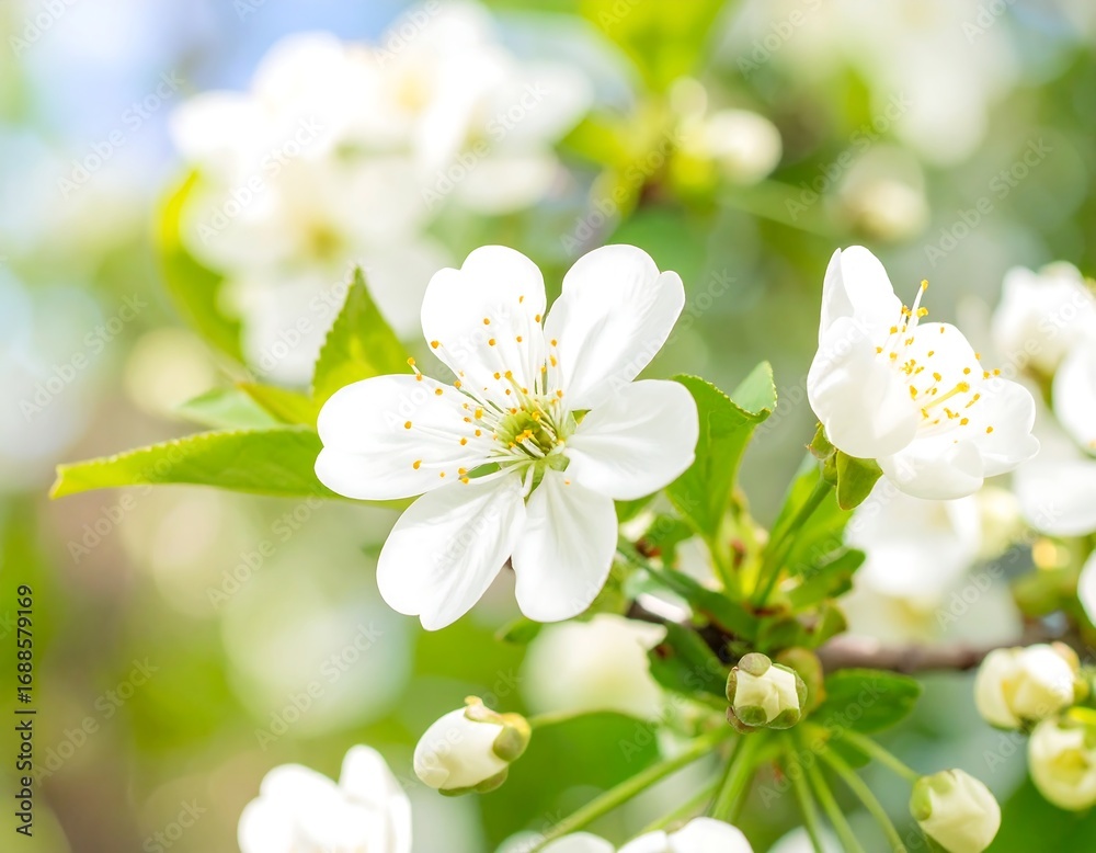 Obraz premium Blossoming white flowers in spring