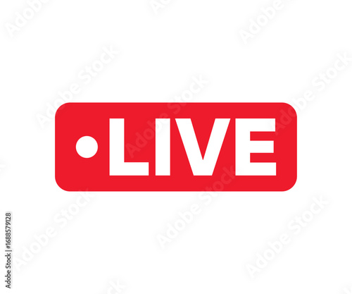 Live streaming red icon. live broadcast, blog, television, shows, live performances, news and various video content vector design and illustration.


