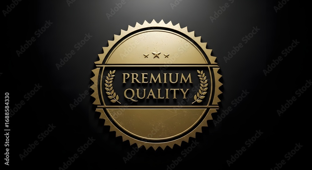 Premium Quality Seal on Black Background Premium Quality Seal on Black Background