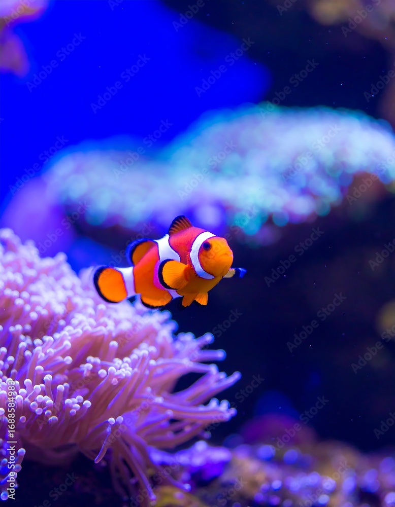 Fototapeta premium Orange fish in a coral reef aquarium
