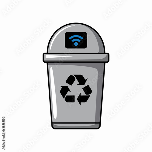 Internet Detox Conceptual Illustration with Recycling Bin and WiFi Symbol for Digital Wellness and Disconnecting in the Modern World