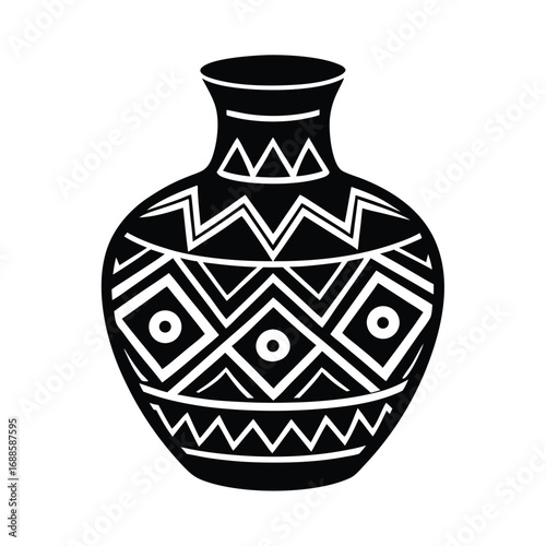 Aztec Inspired Painted Pottery Repeating Designs