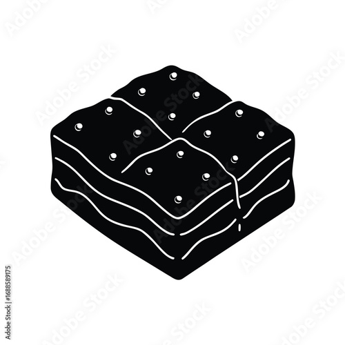Baklava Decorated With Tiny Gold Pearls