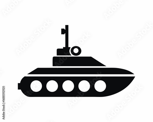 Submarine underwater icon silhouette vector