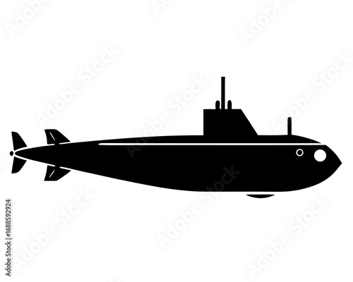Submarine underwater silhouette vector