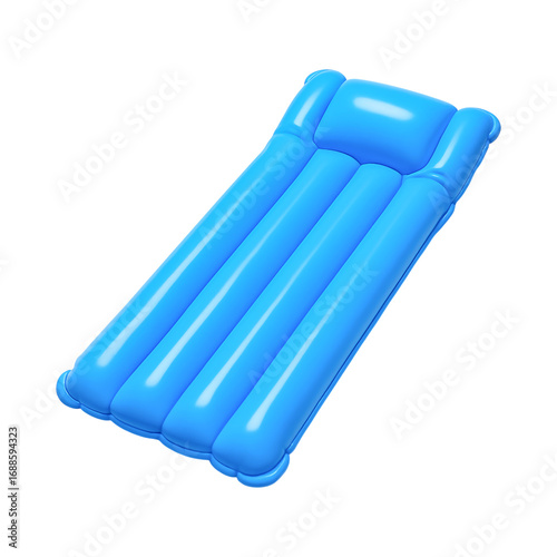 Vibrant blue inflatable mattress designed for relaxation and comfort