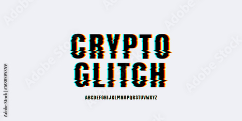 Crypto Glitch font is a bold distorted display typeface with RGB split and mirrored glitch effects, perfect for cyberpunk posters, tech branding, gaming titles, album covers and edgy headlines.	
