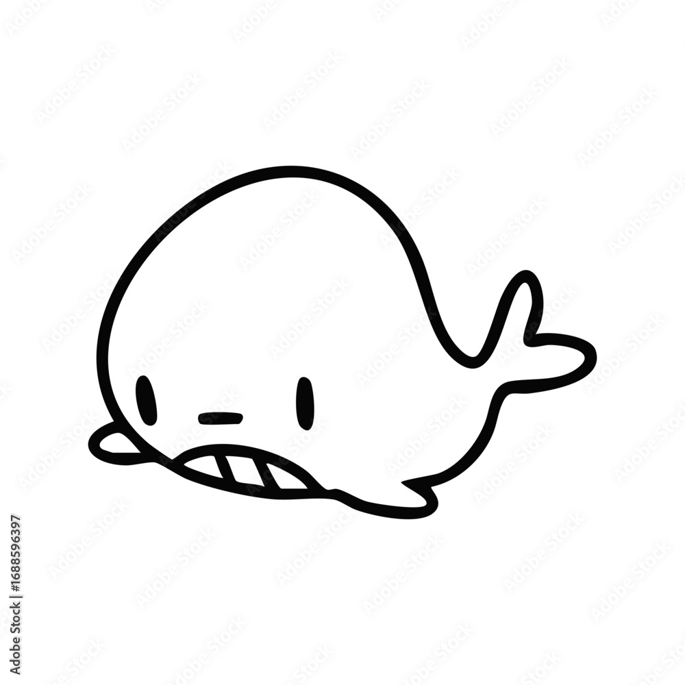 Fototapeta premium whale icon line art