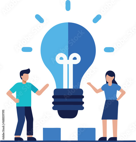 The business idea light bulb icon symbolizes innovation, creativity, and success