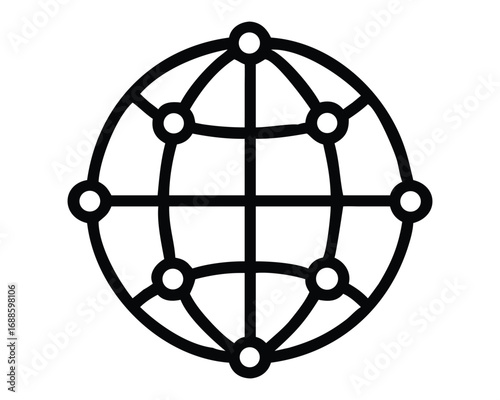 A 3d vector design of a nuclear atom and flower pattern of a globe in a cage